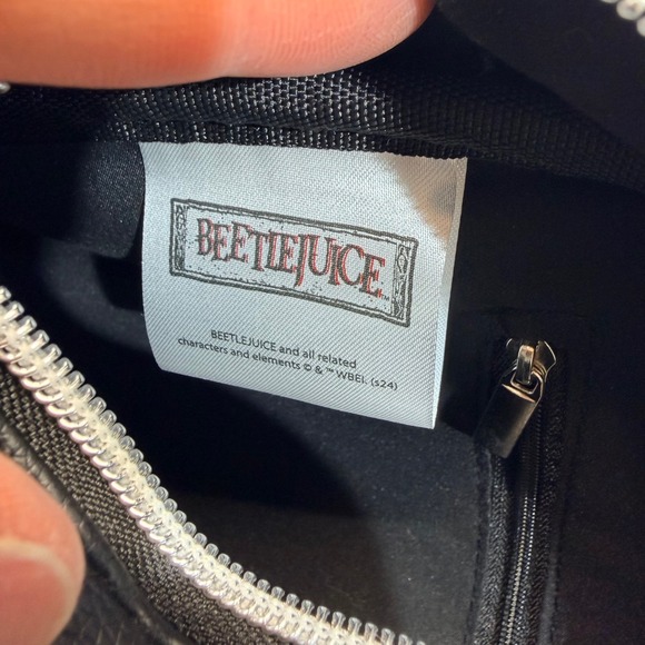 Beetlejuice Mini Backpack Warner Brothers Black White Striped Character Face NWT main image 9
